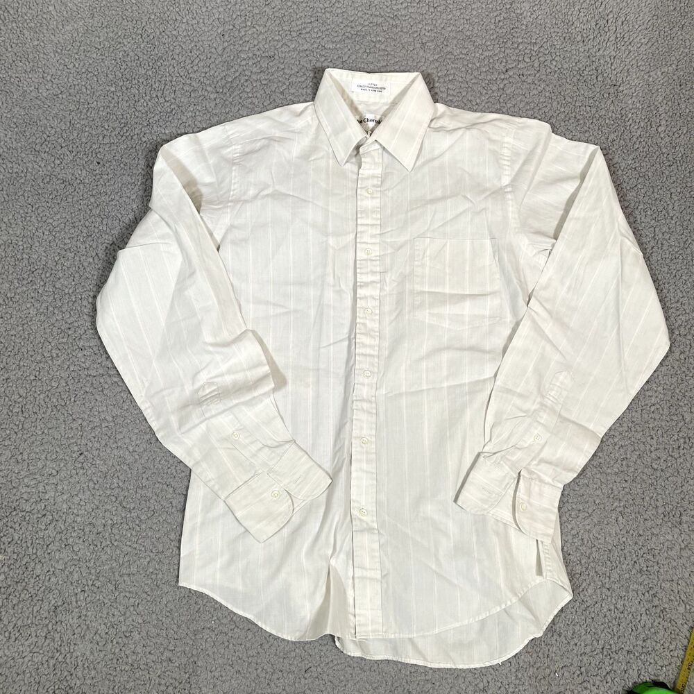 Vintage Ron Chereskin Button Up Shirt Men Long Sleeve Striped Pink 70s 80s Small